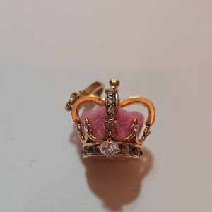 Juicy Couture Pink and Gold Crown Charm
